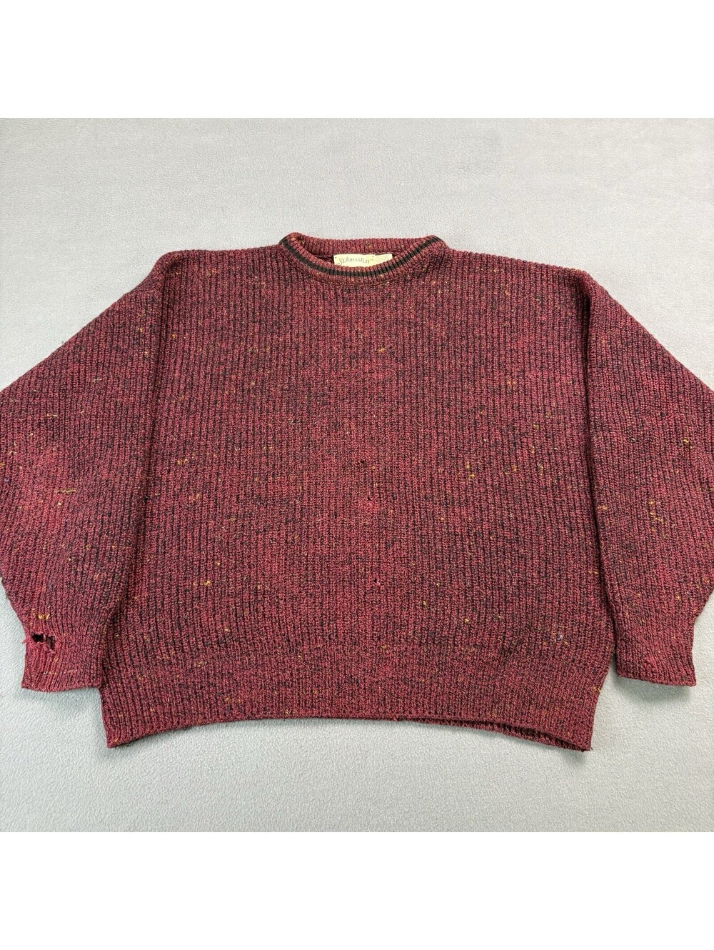 Vintage 80s St John’s Bay Wool Blend Knit Sweater Size Medium Red *Flawed*